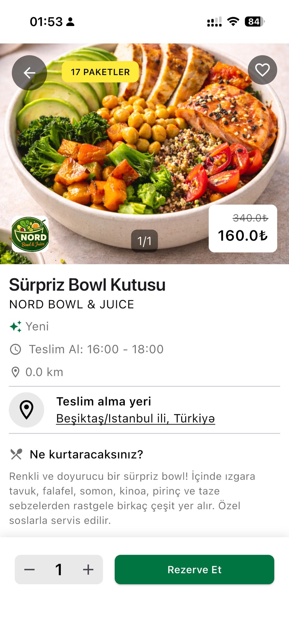 Yeniro uygulama ekranı — Keşfet